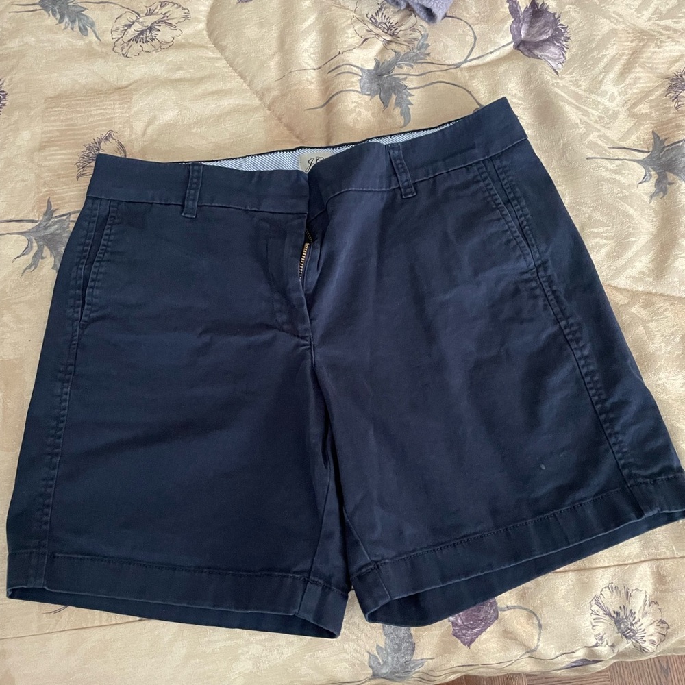 J. Crew navy Bermuda Shorts Tailored Cotton Blend